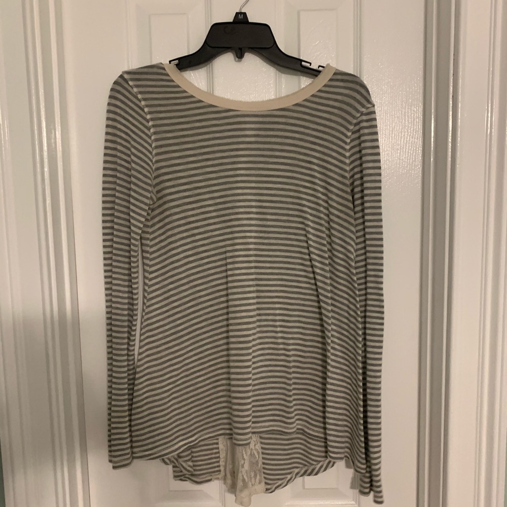 Target brand grey and white striped sweater